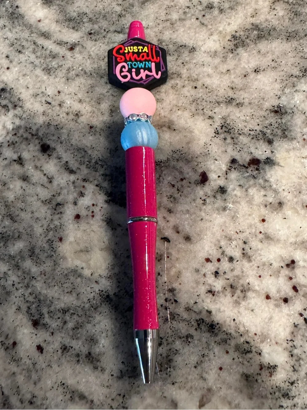 Hand Crafted Pink and Blue Decorative Ballpoint Pen